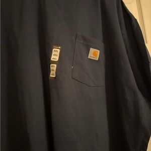 New Mens 4 XL Carhartt Navy Pocket T-Shirt with Logo